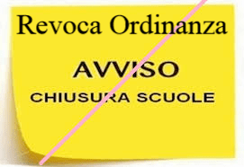 REVOCA ORDINANZA SINDACALE N. 26 DEL 29.10.2020 - Riutilizzo per attività didattica dei Plessi Scolastici di Via Fontana e Via L. Roselli